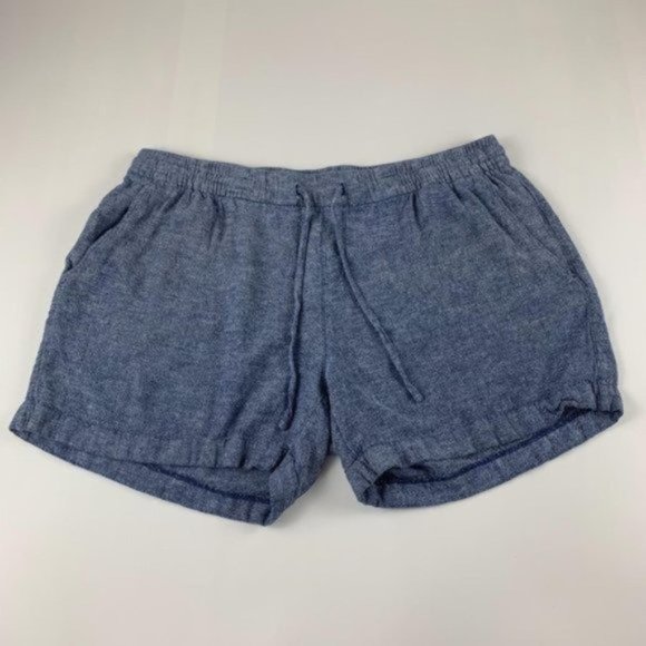 Old Navy Pants - Old Navy Shorts Blue Linen Blend Pull On XL